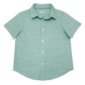 Cat & Jack Boys Light Green Short Sleeve Button Down Shirt M (8)